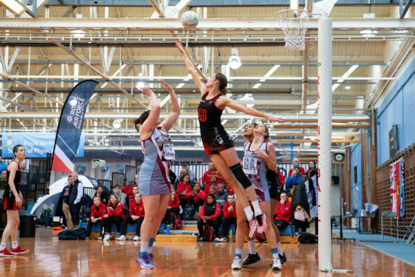Action images from the 2023 Inter Service Netball Championship.  Army wone Develoment, Masters and Elite tournaments.